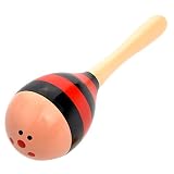 Tinksky Kinder Holz Maracas Rassel Shaker musikalische pädagogisches Spielzeug, 2pcs(Random Color) - 5