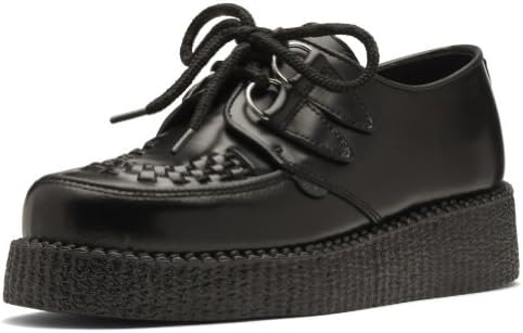 Womens Underground Black Leather Wulfrun Creepers - UK 3