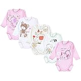 5er Set für Mädchen: 2 x rosa (Elefant, Katze), 2 x weiß (Kaninchen, Bär), 1 x ecru (Elefant) - wie abgebildet