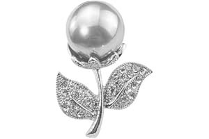 CCAIPU Rhinestone Brooch for Women, Pearl Flower Creative Brooch Cubic Zirconia Rhinestones Brooches Pins Fashion Crystal Clothing Accessories, Jewelry Gifts for Ladies Girls