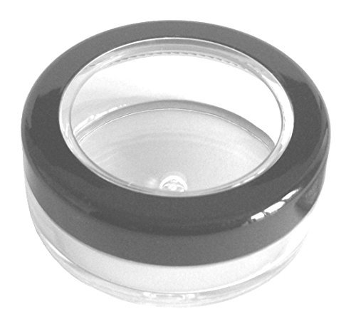 20mL Empty SMALL PLASTIC JAR with Black Rimmed Lid for Cosmetic/Craft/Travel/Lip Balm (2 Jars)