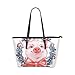 Produktbild Schwein 2019 Glück Maskottchen Tier Große Weiche Leder Tragbare Top Hand Totes Taschen Kausale Handtaschen Mit Reißverschluss Schulter Shopping Geldbörse Gepäck Organizer Für Dame Mädchen Arbeit