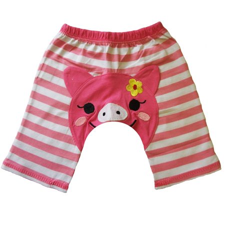 Baby and Toddler Cool Cotton Shorts by Dotty Fish girls Pink Stripe design - 90cm/12-24 months