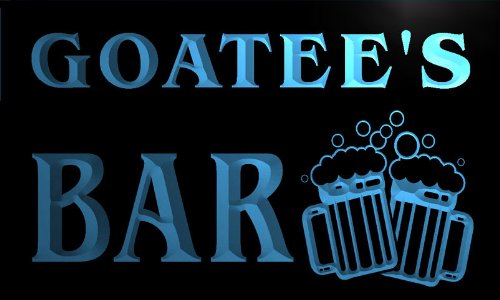 w141087-b GOATEE Name Home Bar Pub Beer Mugs Cheers Neon Light Sign