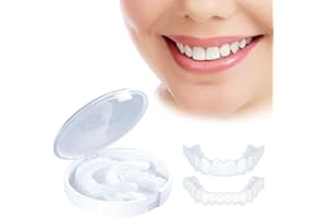 KHYYQUA 2 pcs Fausses Dents Blanches Prothèses Dentaires Cosmétiques, Perfect Smile Dentier Dentaire Denture Haut, Fausses Dents Blanches, Réparez Rapidement Vos Dents et Sourire