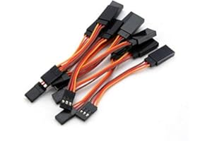 ikarex-shop Servokabel 5 cm Verlängerungskabel Servoverlengerung 50 mm Servo JR Stecker Buchse Kabel (5 oder 10 Stück) (5 Stück)