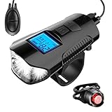 350 Lumen Frontfahrradlicht mit 4 Modi (helles Licht; schwaches Licht; Blitzlicht; gelbes Licht), superhell, um Ihnen eine hervorragende Sichtbarkeit im Dunkeln zu bieten.