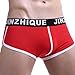 Produktbild Atmungsaktiver Nähen Steppgürtel für HerrenSportunterwäsche für Herren Bulge Pouch Unterhose Panty Atmungsaktive Strings mit Ausbuchtung (XXXL, Rot)