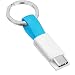 Produktbild Mini USB C Ladekabel als Schlüssel Anhänger kompatibel für alle Android Smartphones mit USB Typ C (Einzeln, hellblau)