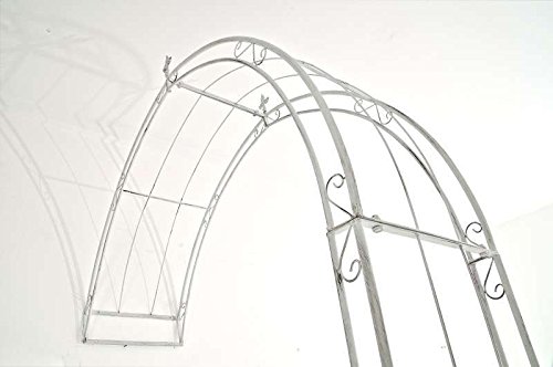 CLP Rosenbogen PIETRO halbrund, zur Wandbefestigung, Wand-Rankhilfe Eisen (bis zu 4 Größen wählbar) antik weiß, 160 x 40 x 270 cm - 3