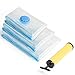 Produktbild 6 Pack Vacuum Space Saver Storage Bags, Vacuum Compressed Storage Bags Double-Zipper Seal with Free Hand-Pump Deal for Clothes Duvets Pillows Towels Blankets Bedding and Bed-linen