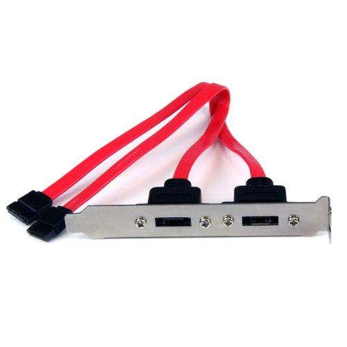 StarTech.Com ESATAPLATE2 2-fach SATA auf eSATA Slotblech intern/extern Adapter inkl. Kabel (0,3m)
