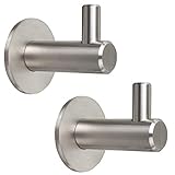 Länge: 40mm 2 Kleiderhaken EDELSTAHL gebürstet Garderobenhaken Wandhaken Haken