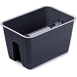 Blumenkasten Balkonkasten Railing Geländerkasten Blumentopf 4 Farben Rattan Optik 2 Größen von rg-vertrieb (400 Anthrazit)