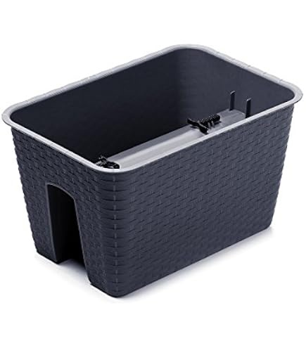 Vilde Blumenkasten Balkonkasten Blumentopf Pflanzentopf fr Gelnder  Balkongelnder hngend schwarz 39,5x26,5x24 cm: Amazon.de: Garten