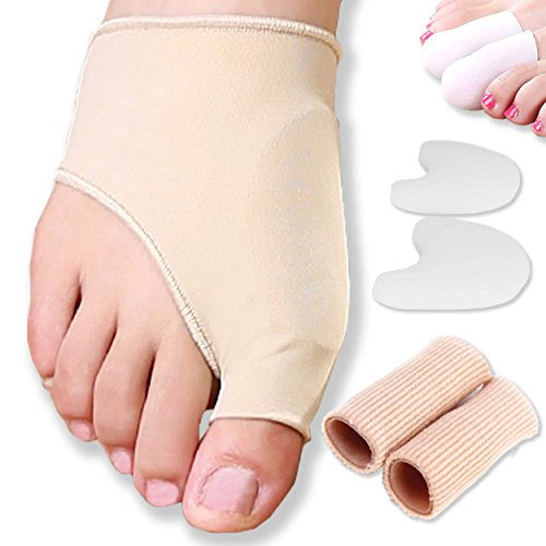 DR JK- Almohadilla en gel para juanetes y juego de protectores para juanetes de 8 unidades, punteras, protectores del dedo, separadores de dedos del pie, almohadillas para juanetes, hallux valgus