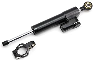 ‎DREAMSEEK Dreamseek Motorrad Lenkungsdämpfer Verstellbarer Stabilisator Universal für Harley Honda Yamaha Kawasaki Suzuki KTM Ducati Einstellbar Linear Reversed Sicherheitssteuerung CNC Aluminium (Schwarz)