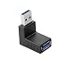 Produktbild SIENOC USB 3.0 Winkel Adapter - 90° Grad Winkeladapter - A-Stecker zu A-Buchse - kompatibel mit allen USB Kabeln - optimale Kabelführung (up Winkel (A Stecker zu A Buchse ))