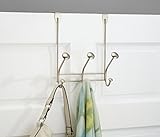 mDesign Türgarderobe – Hakenleiste zum Einhängen in die Tür – mit 6 Haken für Mäntel, Jacken, Bademäntel, Handtücher in Flur und Bad – satiniert - 2