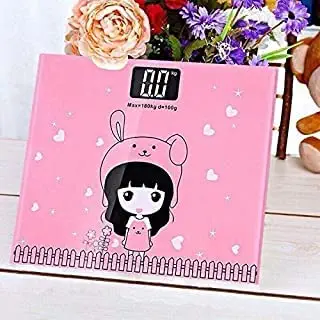 MAAUVTOR Baby Weight Scale Pink Digital Electronic Personal Bathroom Body Weight Scale Machine Thick Tempered Glass BMI weighting Scale with Step on Technology Digital LCD Display weight scale
