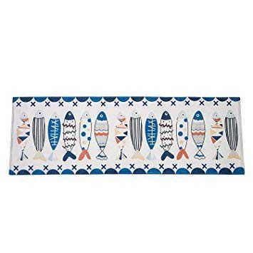Alicemall Teppichläufer Suede Rutschfeste Saugfähig Weich Schmutzfangmatte für Bad Indoor Wohnzimmer Schlafzimmer Abriebfest Küche Matte Blau 45cm * 135cm (Fisch 66) Alicemall Teppichläufer Suede Rutschfeste Saugfähig Weich Schmutzfangmatte für Bad Indoor Wohnzimmer Schlafzimmer Abriebfest Küche Matte Blau 45cm * 135cm (Fisch 66)