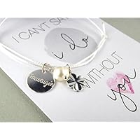 graviertes Armband KLEE&PERLE *Trauzeugin WUNSCHGRAVUR UND WUNSCHFARBE