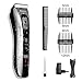Produktbild Profi Haarschneidemaschine Herren Haarschneider Haarschere mit LED Anzeige & 2 Aufsätzen (3/6mm, 9/12mm), Elektrischer Bartschneider Haartrimmer Set für Männer Kinder Grau, USB Aufladung abwaschbar