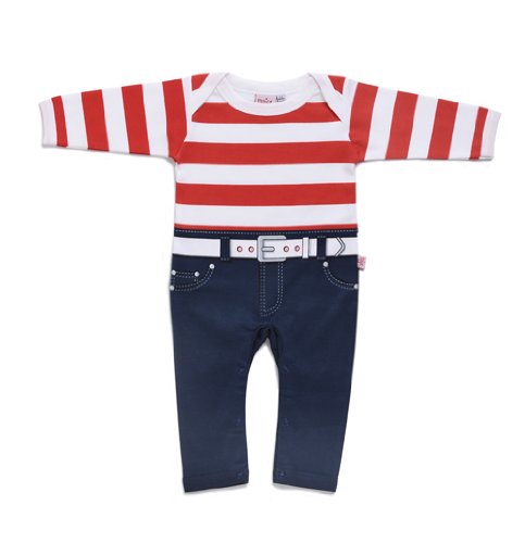 Dijjie Baby Girls' Robe Red Rot/Weiß/Blau