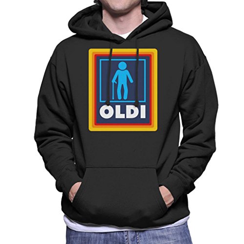 Coto7 Oldi Old Person Aldi Logo Mens Hooded Sweatshirt