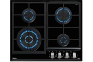 TEKA Placa Cristal Gas 60 cm, 4 Quemadores, ExactFlame, Gas Butano, Autoencendido, Modelo GZC 64320
