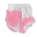 Heart Pattern Baby Girl Cotton Bloomers Diaper Cover Pant for 0-1 Yr S (White and Pink)
