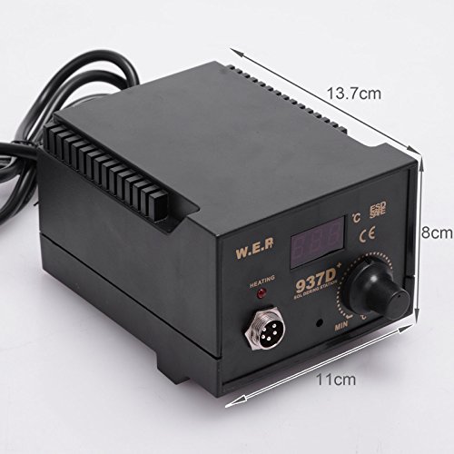 Voilamart 937D Regelbare Digitale Lötstation mit 6 Spitzen Lötkolben Heißluftpistole Set für Platinen Handy Mobil Temperaturanzeige 200 – 480 C ¡­ - 3