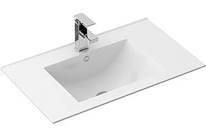 Rea Vasque à encastrer Dafne 70 Lavabo Salle de Bain 465 x 715 x 170 mm en Céramique (Blanc)