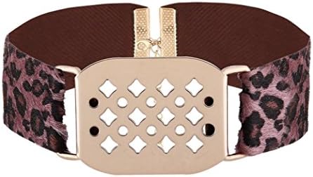 Caiyan Leopard-textured velvet alloy neck chain , Purple