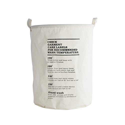Laundry bag, Wash Instructions, dia.: 40 cm, h.: 50 cm, 37.5% cotton/40.4% polyester/22.1% rayon