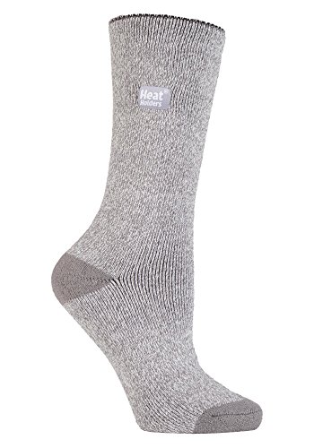 HEAT HOLDERS Lite - Mujer Calientes Térmicos Calcetines Suave Cómodo Divertidos Finos Colores Invierno para Frío 37-42 eu (Plata/Crema)