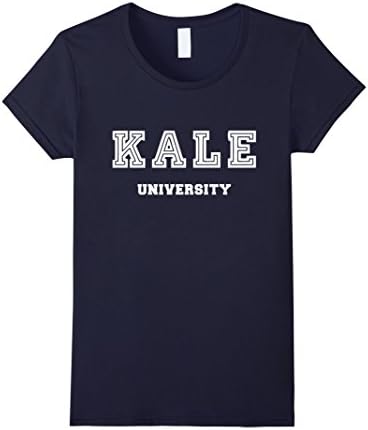 Women's Kale University T-Shirt - Funny Vegan Tee College Gift Small Navy