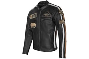 PRO FUTURE Aspirdex - Chaqueta de piel para hombre, estilo vintage Custom & Café Race, estilo Harley