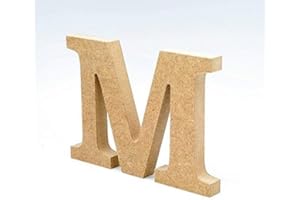 LA LLUNA ALWAYS CREATING Lettres de Bois. Lettres Grands en Bois de 20 cm Haut pour décoration et travaux manuels. Alphabet Complet Disponible (M)