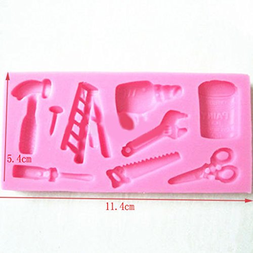 Gazechimp Silikon Ausstechformen Fondant Form , Topper Hammer Schraubenschlüssel Muster
