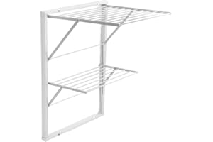 Arredamenti Italia Séchoir Mural Kevin, en Bois, Pliable, Extension 11 m, Finition Blanche « AR-It il Cuore Del Legno »