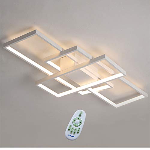 Preisvergleich Produktbild LED Deckenleuchte Dimmbar Wohnzimmerlampe Deckenlampe mit Fernbedienung Modern Acryl Lampenschirm Aluminium Design Leuchte für Schlafzimmerlampe Esszimmerlampe Küchelampe Büro Deko Lampe (weiß)