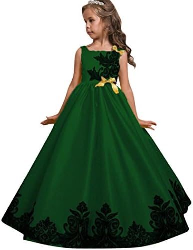 Girls Princess Dress, Sonnena Girls Party Dresses Pageant Bridesmaid Dress Wedding Formal Dress Girls Tutu Tulle Gown Dress Sleeveless Dresses Kids Sundres Easter Day Gift (9 Years, Green)