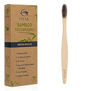 Bamboo Toothbrush for Adults and Kids Soft Charcoal Bristles with Bamboo Handle Natural and Eco Friendly Biodegradable Bamboo Toothbrushes Set of (PACK OF 1)