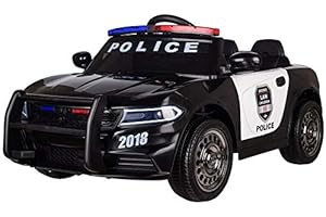 KIDS ELECTRIC RIDE ON CAR 12v Kids Electric Ride on Police Car with Siren Flashing Lights and Parental Remote Control