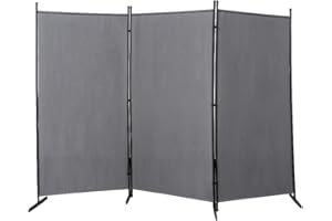 Mingone Divisorio divisorio per interni da giardino, parete spagnola, balcone, paravento in tessuto, 5 pezzi, per uffici, 260 x 177 cm, colore: antracite