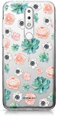 CASEiLike Nokia 5.1 case, Succulents 2265 Pattern TPU Case Bumper Snap-on Back Cover for Nokia 5.1