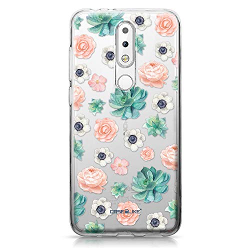 CASEiLike Nokia 5.1 case, Succulents 2265 Pattern TPU Case Bumper Snap-on Back Cover for Nokia 5.1