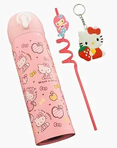 Le Delite Unicorn Water Bottle for Kids /Gym Sipper/ Unicorn Stainless Steel Thermos Cute Water Bottle Insulated Flask/Mason Jar/ Girls Sipper Glass Tumbler (Unicorn Doll Steel Bottle with Straw)