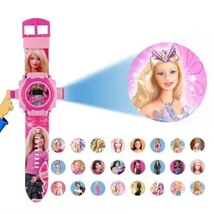 barbie projector watch with 24 images for kids- Multi color